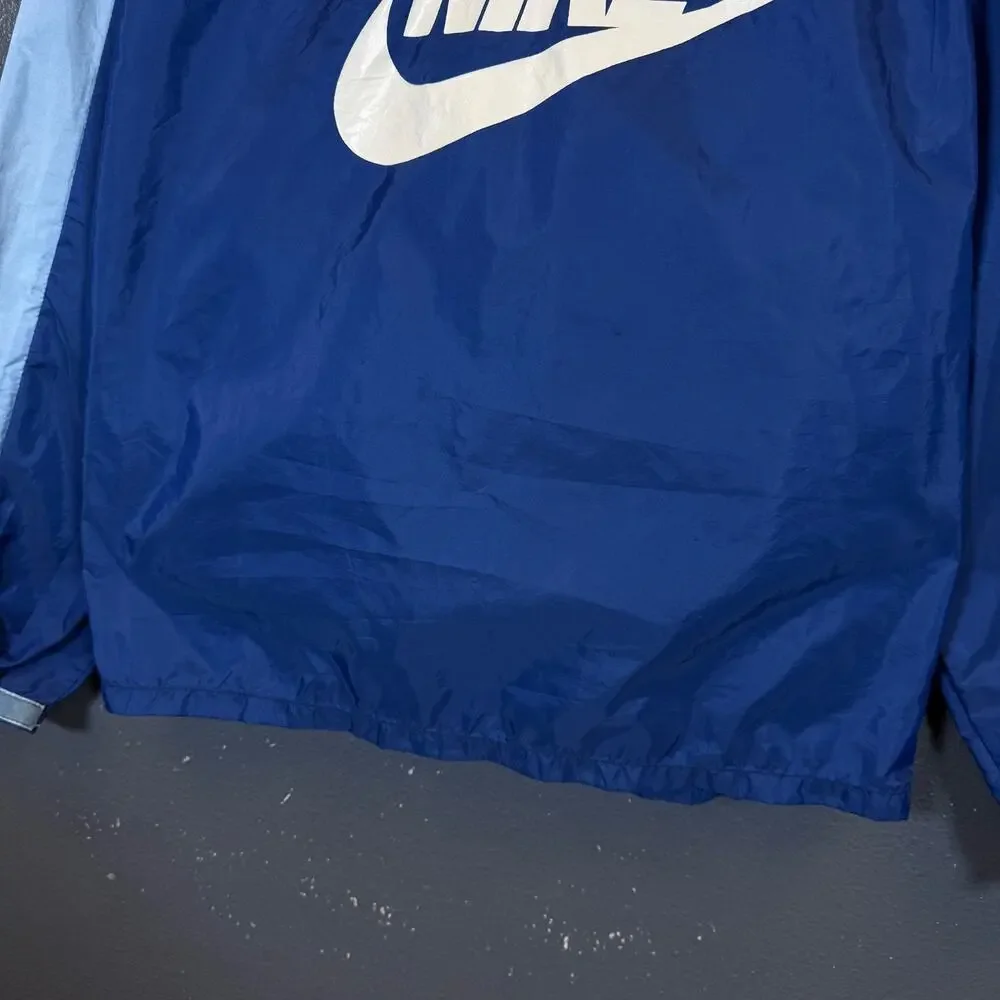 Nike S man blue light olympic jacket full zip sweatshirt big logo nylon vintage